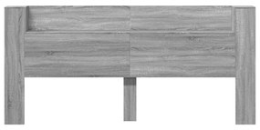 szürke sonoma színű áthidalószekrény LED-ekkel 220x16,5x103,5cm