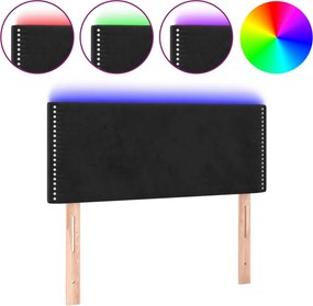 vidaXL fekete bársony LED-es fejtámla 90x5x78/88 cm