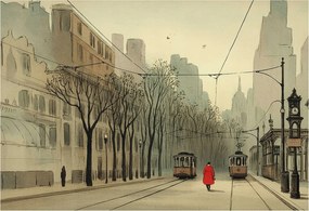 Fali fotótapéta előszoba konyhába Városi szimmetria 152x104 Ragasztó