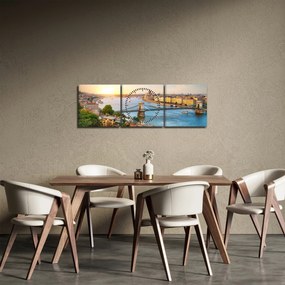 Budapest képe folyóval (órával) (90x30 cm)