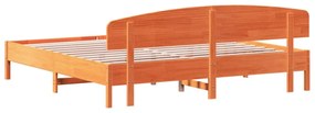viaszbarna tömör fenyőfa ágy matrac nélkül 200 x 200 cm