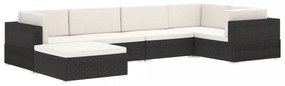 1 db barna polyrattan moduláris lábtartó párnával
