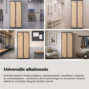 L alakú öltözőszekrény, antracit, sonoma tölgy, 800x1850x450 mm: JULIA Eco Design