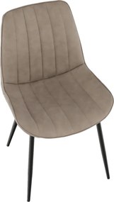 Szék, ekobőr szürkésbarna taupe/fekete, HAZAL