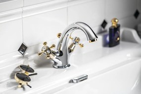 , ANTEA fali csaptelep, felső konzol, króm/arany, 3362