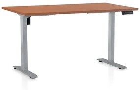 OfficeTech B állítható magasságú asztal, 120 x 80 cm, szürke alap, cseresznye