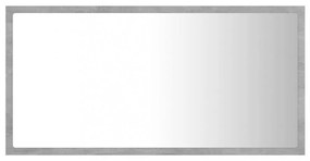 betonszürke akril LED-es fürdőszobatükör 80x8,5x37 cm