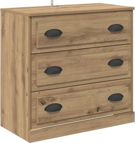 vidaXL Széf fiókkal Artisan tölgy 70 x 35,5 x 67,5 cm Faanyag