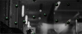 Absztrakt kép - zöld golyó (120x50 cm)