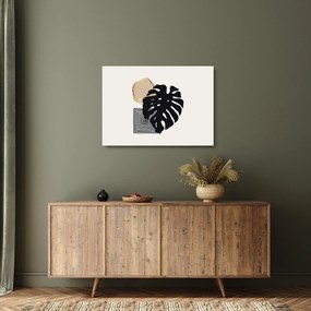 Üveg kép - Absztrakció trópusi levelekkel N⁰2 (70x50 cm)