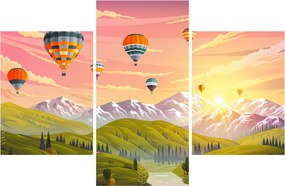 Léggömbök képe a táj felett (90x60 cm)