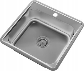 Egymedencés Mosogató Acél Négyzet Szatén TURI48