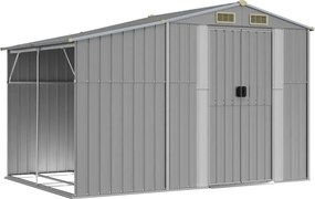 vidaXL szürke horganyzott acél kerti fészer 277 x 192,5 x 179 cm