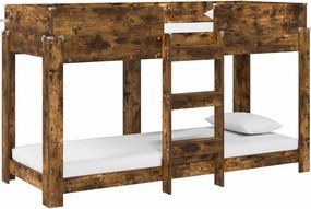 vidaXL Szükidő ágy Füstölt tölgy 75 x 190 cm Faanyag
