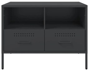 2 db fekete acél TV-szekrény 68 x 39 x 50,5 cm