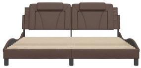 barna műbőr ágykeret Viana matrac nélkül 180 x 200 cm