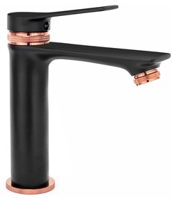 Fürdőszobai csaptelep Rea Viral Low Black Rose Gold