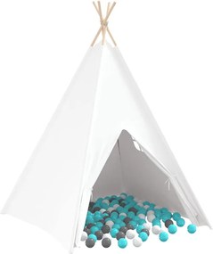 vidaXL Teepee sátor Fehér 120 x 120 x 150 cm Textil és Műanyag