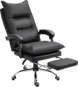 Vinsetto Irodai Szék Relaxáló Funkcióval, Ergonomikus Íróasztali Szék, Magasságban Állítható Forgószék Lábpihentővel, Kárpitozott, 135 kg-ig Terhelhet