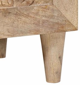Éjjeli asztal 2 pcs Bézs 40 x 33 x 46 cm tömör mangófa