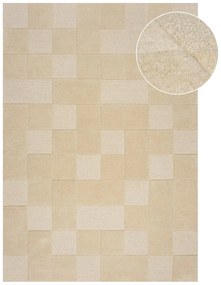 Bézs kézi szövésű gyapjú szőnyeg 240x340 cm Checkerboard – Flair Rugs