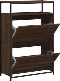 vidaXL barna tölgyszínű szerelt fa cipősszekrény 75 x 34 x 112 cm