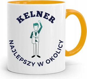 Pincérnek Sárga Bögre Pincér A Legjobb A Környéken fényképes nyomtatással