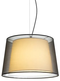 RENDL R12483 ESPLANADE függő lámpatest, dekoratív átlátszó fekete/fehér króm