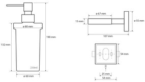 SAPHO XQ100 X-Square szappanadagoló 250 ml,krómozott