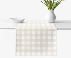Goldea pamut asztali futó - latté kockás 35x140 cm