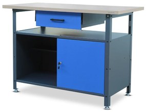 Műhelyasztal ERIC, 1200 x 850 x 600 mm, antracit-kék