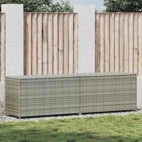 Szürke Polyrattan Kerti Tárolóláda 200 X 50 X 60 Cm