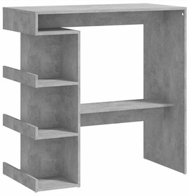 Betonszürke szerelt fa bárasztal tárolópolccal 100x50x101,5 cm
