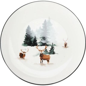 Winter Deer, porcelán lapostányér, 27 x 2,6 cm