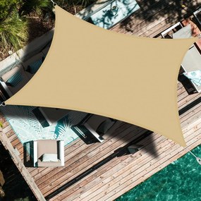 Napellenző Lombkorona 3,6x2,4m Teraszra Téglalap Alakú Homokszínű