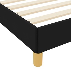 Boxrugós ágy Fekete és Barna 180 x 200 cm Textil és mérnöki fa