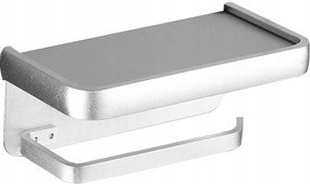 Wc-papír Tartó Polccal, ragasztóval, ezüst