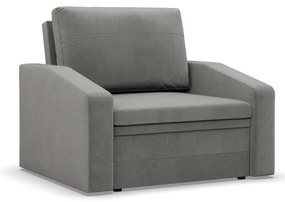 Vertico fekvőfotel, 80 cm széles, bársony, világosszürke