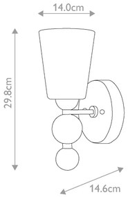 Hinkley HK-ZELDA1-PN - ZELDA fali lámpa, 1 x E27, 60 W, 230 V, fényes króm