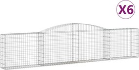 vidaXL 6 db íves horganyzott vas gabion kosár 400x30x80/100 cm