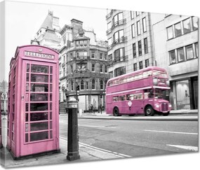 Vászonkép 40x30 Púderrózsaszín busz