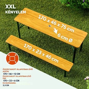KLASIK sörpad készlet, 170cm, természetes barna Casaria