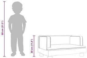 világosszürke gyerek bársonykanapé 60 x 40 x 30 cm