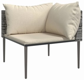 vidaXL 2 db szürke polyrattan kerti sarokkanapé párnával