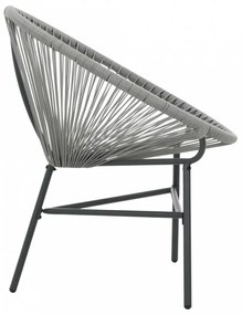 Szürke polyrattan kerti kagylószék
