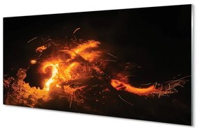 Üvegképek tűz sárkány 125x50 cm