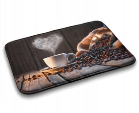 Fürdőszobaszőnyeg Gumírozott Kávé Szív 75x45