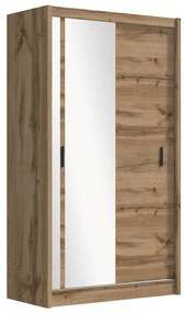 SABRINA gardróbszekrény tükörrel, 150x215 cm, woltan tölgy