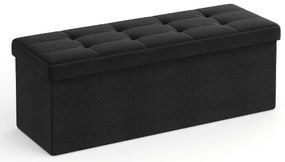 Taburette tárolóval OTTOMAN 110x38 cm fekete