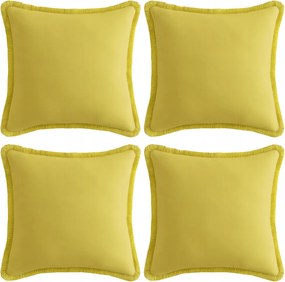 4 db-os Pamut Párnahuzat Szett 55x55cm Dekoratív Sárga